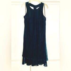 Vintage 90’s Maurices Teal Shimmer Halter Dress